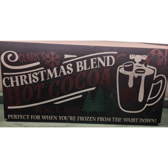 Clarks Christmas Blend Hot Cocoa Sign Since 1989 Handmade Woodwork - Picture 2 of 3